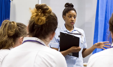 Nurses in a hospital ward